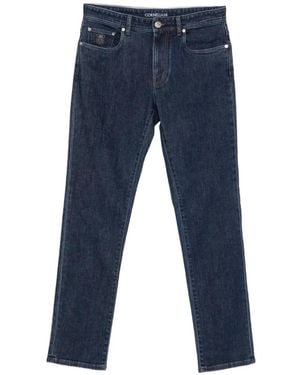 Corneliani Logo-Patch Jeans - Blue
