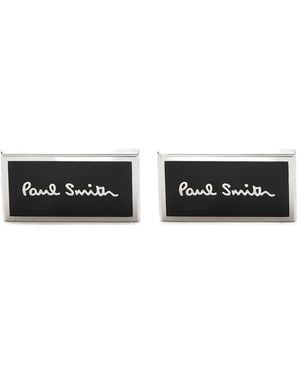 Paul Smith Eckige Manschettenknöpfe mit Logo - Weiß