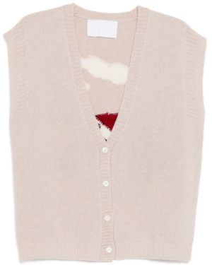 CUDDLEUP Cardigan mit grafischer Stickerei - Pink
