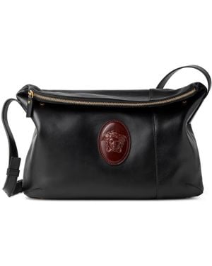 Versace Lou Schoudertas Van Nappaleer - Zwart