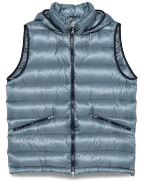Herno Gilet Imbottito Con Cappuccio - Blu