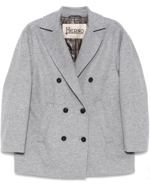 Herno Virgin Wool Peacoat - Grey