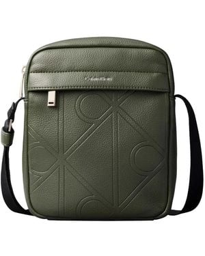 Calvin Klein Logo-Embossed Shoulder Bag - Green