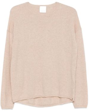 Allude Crew-Neck Drop-Shoulder Sweater - Natural