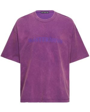 Mastermind Japan Logo-Print Distressed T-Shirt - Purple