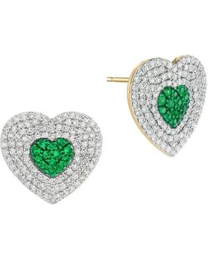 Phillips House Infinity Heartbeat Ohrringe Mit Smaragd Und Diamanten - Grün