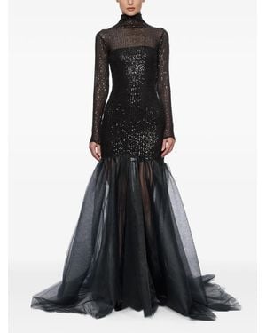 Atu Body Couture Sequined Mermaid Maxi Dress - Black