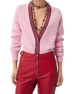 Versace Wool & Cashmere Knit Cardigan - Red