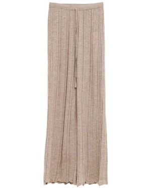 Lauren Manoogian Drawstring Ribbed Trousers - Natural