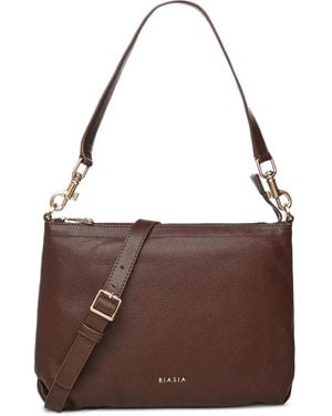 BIASIA Leather Shoulder Bag - Brown