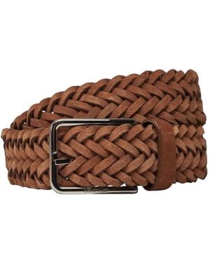 Calvin Klein Braided Leather Belt - Brown