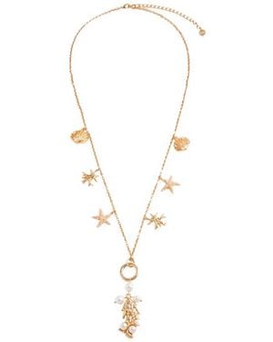 Self-Portrait Seashell Pearl Necklace - White