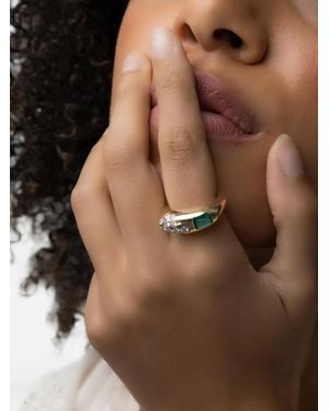 UNIFORM OBJECT Dowry Emerald And Diamond Ring - Brown