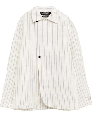 Jacquemus Dimanche Striped Jacket - White