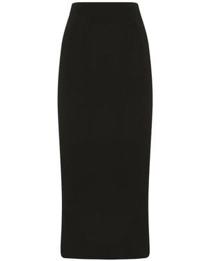 Dolce & Gabbana Wool Pencil Skirt - Black