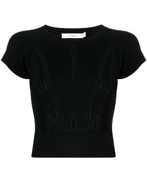 IRO Cut-Out Ribbed Top - Black