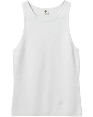 THE GARMENT Logo-Embroidery Ribbed Top - White