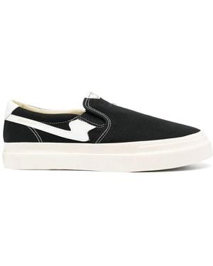 Stepney Workers Club Contrast-Stitch Slip-On Trainers - Black
