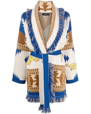 Alanui Cardigan Tweety Cowboy Icon Con Motivo Jacquard - Blu