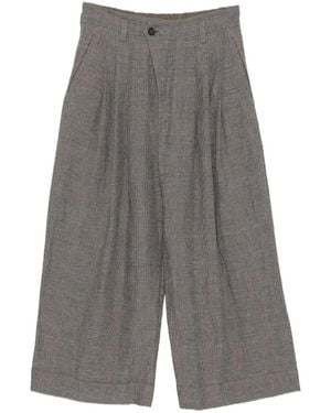 Ziggy Chen Check-Pattern Pants - Grey