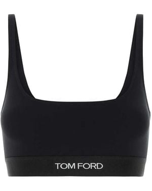 Tom Ford Signature Logo-Band Bralette - Black