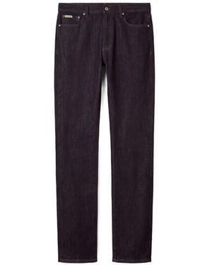 Calvin Klein Logo-Patch Straight-Leg Jeans - Blue