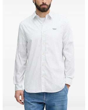 Guess Logo-Embroidered Shirt - White