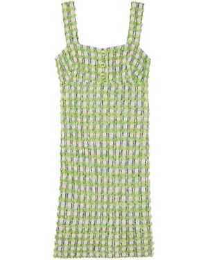 St. John Kariertes Kleid - Grün
