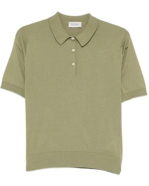 John Smedley Jill Short-Sleeve Polo Top - Green