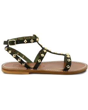 K. Jacques Arelatepyr Studded Flat Sandals - Black