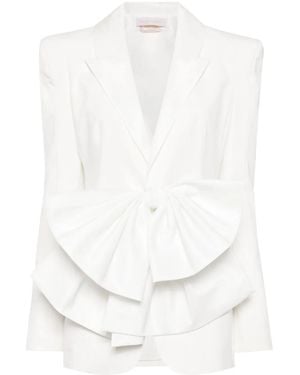 Saiid Kobeisy Blazer Mit Oversized-Schleife - Weiß