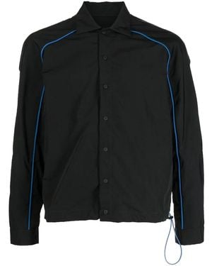 Unravel Project Rear-Logo Print Shirt Jacket - Black