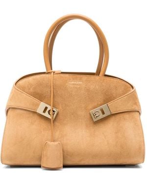 Ferragamo Hug Small Leather Handbag - Natural