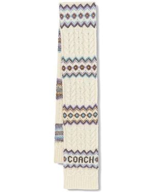 COACH Sciarpa Con Motivo Geometrico - Bianco