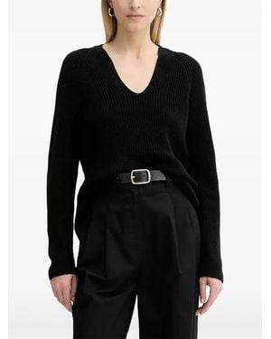 Marc O' Polo V-Neck Ribbed Jumper - Black