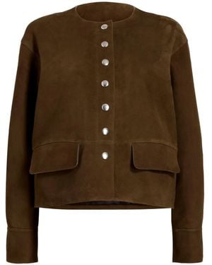 Proenza Schouler Button-Front Suede Jacket - Brown