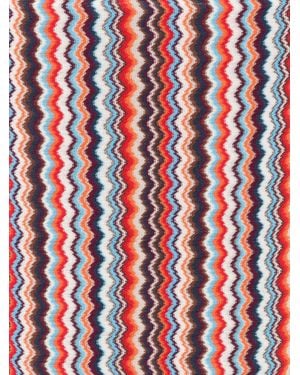 Missoni Zigzag-Knit Fringed Scarf - Red