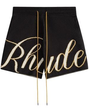 Rhude Intarsia-Knit Swim Shorts - Black