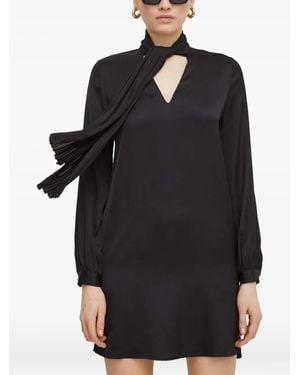 Liu Jo Pleated Tie Mini Dress - Black