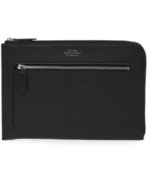 Smythson Ludlow-Leather Travel Organiser Pouch - Black