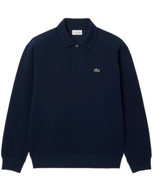 Lacoste Polo Collar Piqué Sweatshirt - Blue