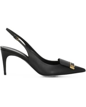 Sergio Rossi Sr Evolv Plaque-Detail Slingback Court Shoes - Black