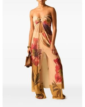 JBQ Coast Floral-Print Top - Natural