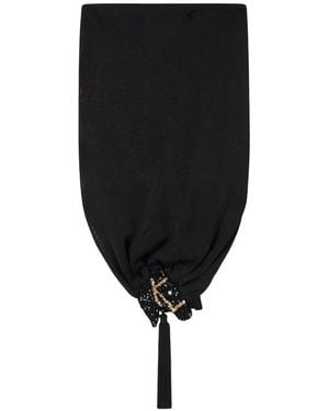 Bode Sciarpa Con Paillettes E Nappe - Nero