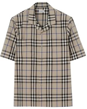 Burberry Popeline-Hemd Mit Karomuster - Grau
