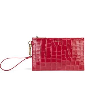 Roberto Cavalli Croc-Effect Wristlet Clutch Bag - Red