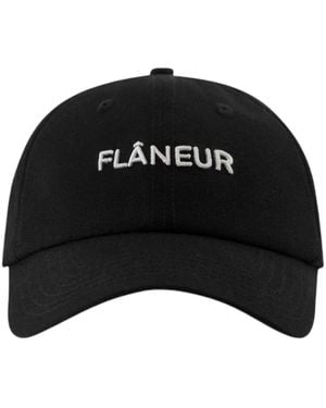 flâneur Logo-Embroidered Cotton Cap - Black