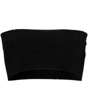 Fabiana Filippi Fine-Ribbed Bandeau Crop Top - Black