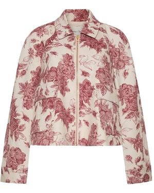 Cara Cara Andrew Floral-Pattern Cropped Jacket - Pink