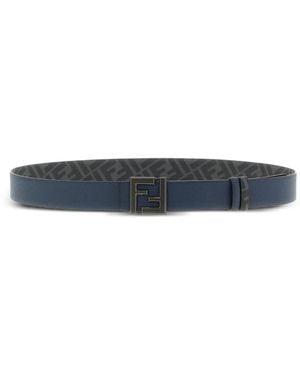 Fendi Reversible Metal-Buckle Belt - Blue